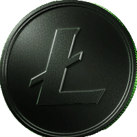 Litecoin-Logo: dunkle M&uuml;nze mit silbernem L-Symbol f&uuml;r LTC-Auszahlungen