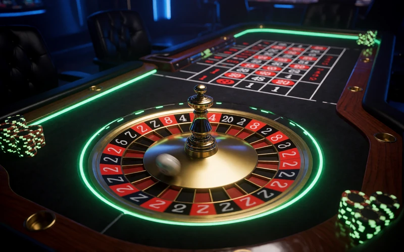 Live-Roulette-Tisch mit Neon-Akzenten im Live Casino von Jack Casino